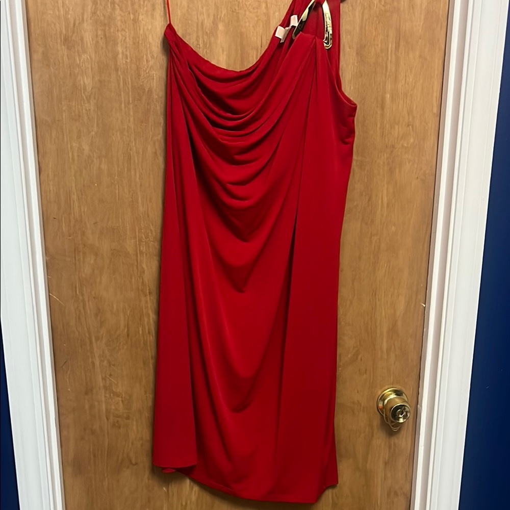MICHAEL Michael Kors One Shoulder Red Cocktail Dress
